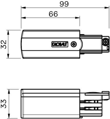 Nordisches Verbindungsstück für. Schiene weiß links 3-phasig 5050015