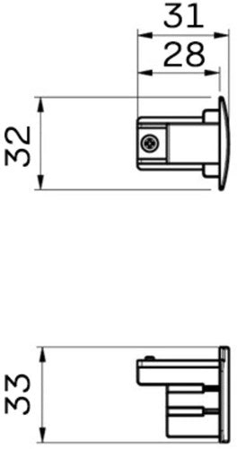 Nordic Endkappe für. Schiene weiß 3-phasig 5050300