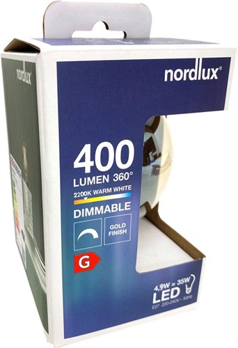 Nordlux LED Globe G125 E27 4,9-35W 2200K Filament Spirale Gold Dimmbar - 2760150