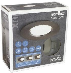 Nordlux LED-Einbaustrahler Mahi 8,5W geschliffenes Chrom IP65 - 4801476