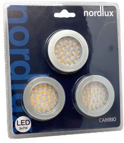 Nordlux LED-Möbelstrahler Cambio rund 2W 12V Aluminium 3er-Pack 3000K - 4801440