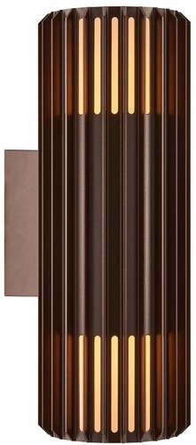 Nordlux Wandleuchte Aludra rund doppelt 2x E27 braun IP54 - 4800945
