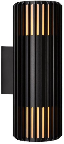 Nordlux Wandleuchte Aludra rund doppelt 2x E27 schwarz IP54 - 4800943