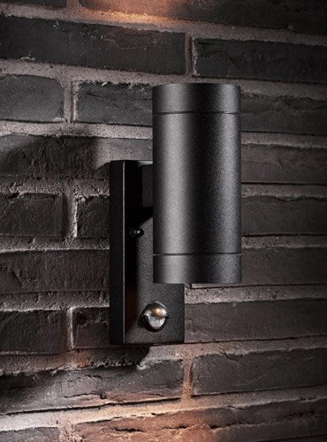 Nordlux wandleuchte zinn maxi doppel mit sensor 2x gu10 schwarz ip54 - 4800929