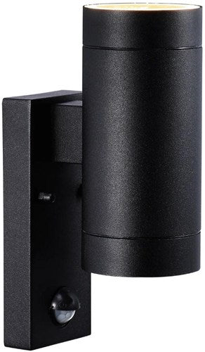 Nordlux wandleuchte zinn maxi doppel mit sensor 2x gu10 schwarz ip54 - 4800929