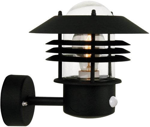 Nordlux Wandleuchte Vejers mit Sensor E27 schwarz IP44 - 4800925