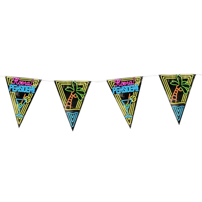 Neon-Partyflagge von Paperdreams für den Ruhestand