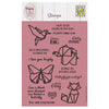 Nellies Wahl • Klarsichtstempel Origami-Text und Tiere 14 Stück.