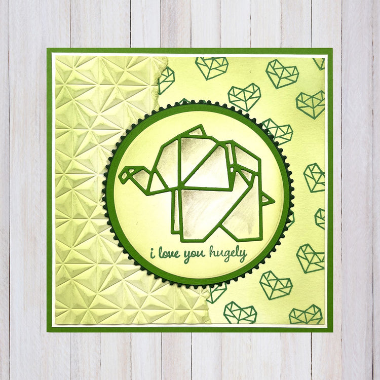 Nellies Wahl • Klarsichtstempel Origami-Text und Tiere 14 Stück.