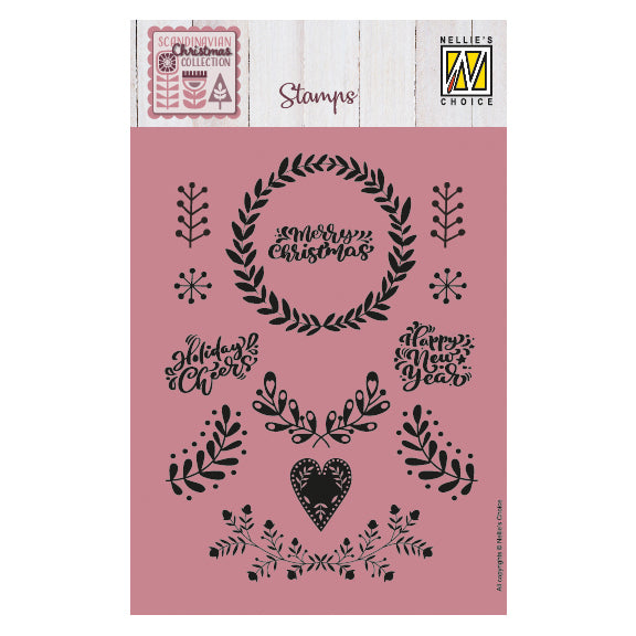 Nellies Wahl • Klarsichtstempel Weihnachtskranz 13 Stück.