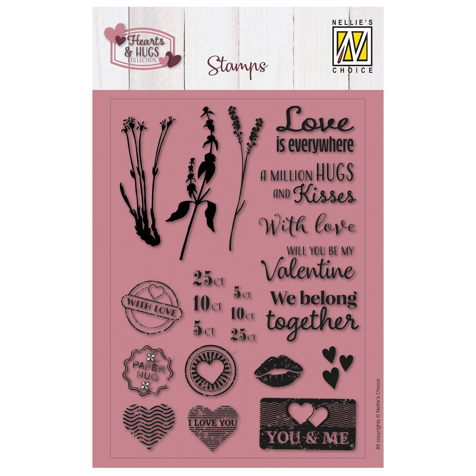 Nellies Wahl • Transparente Stempel „Liebe ist überall“, 22 Stück.