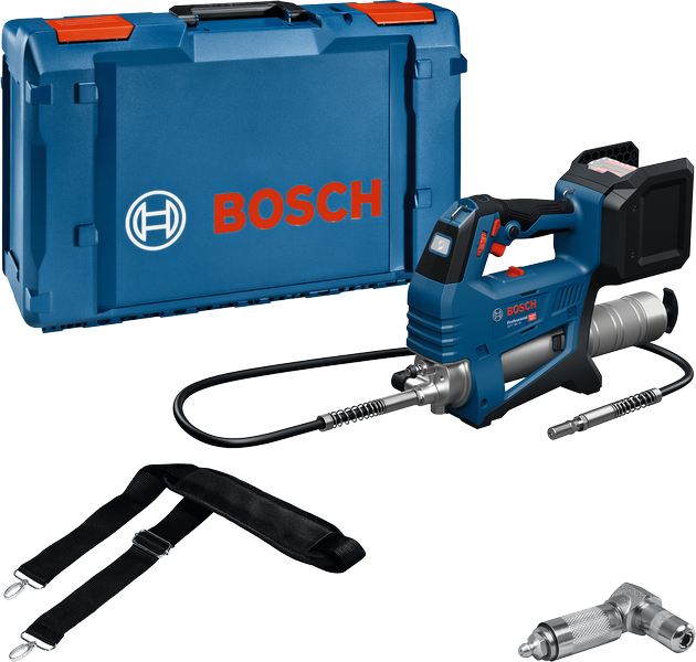 Bosch Blue GFP 18V-10 Akku-Fettpresse | Solo in XL-Boxx | inkl. 90 Kupplung und Schultergurt | ohne Akku und Ladegerät - 06019n6001