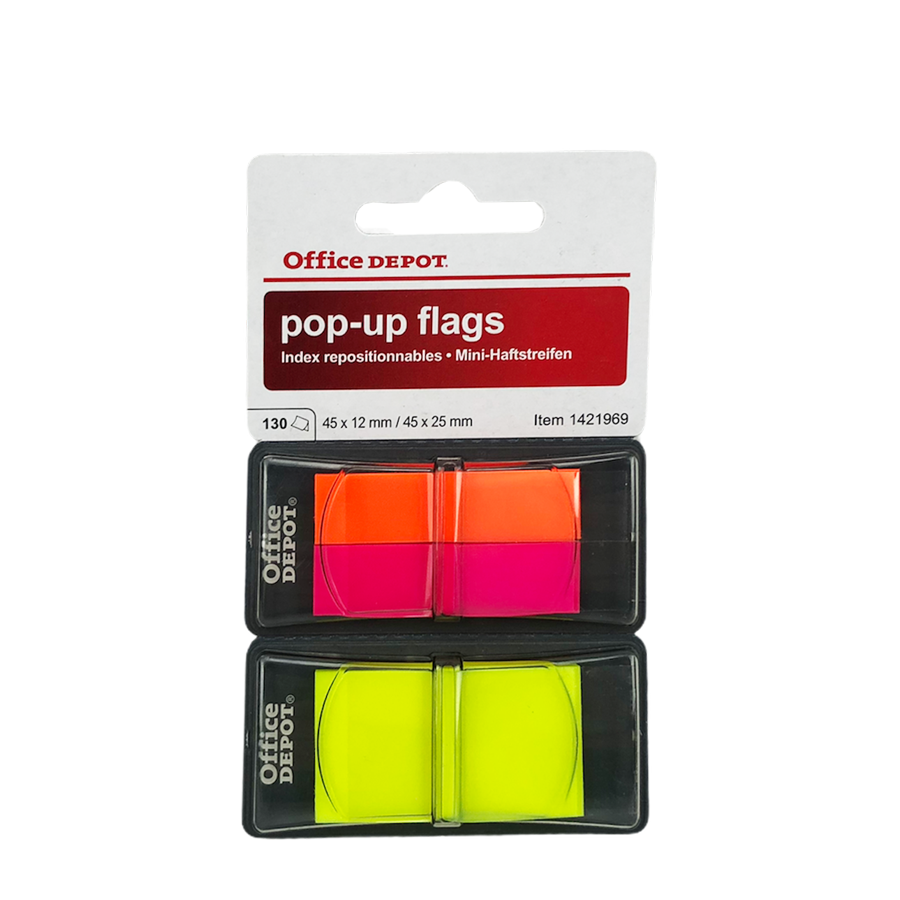 Pop-up-Flaggenetiketten für Bürodepot, 3 Farben, 130 Stück