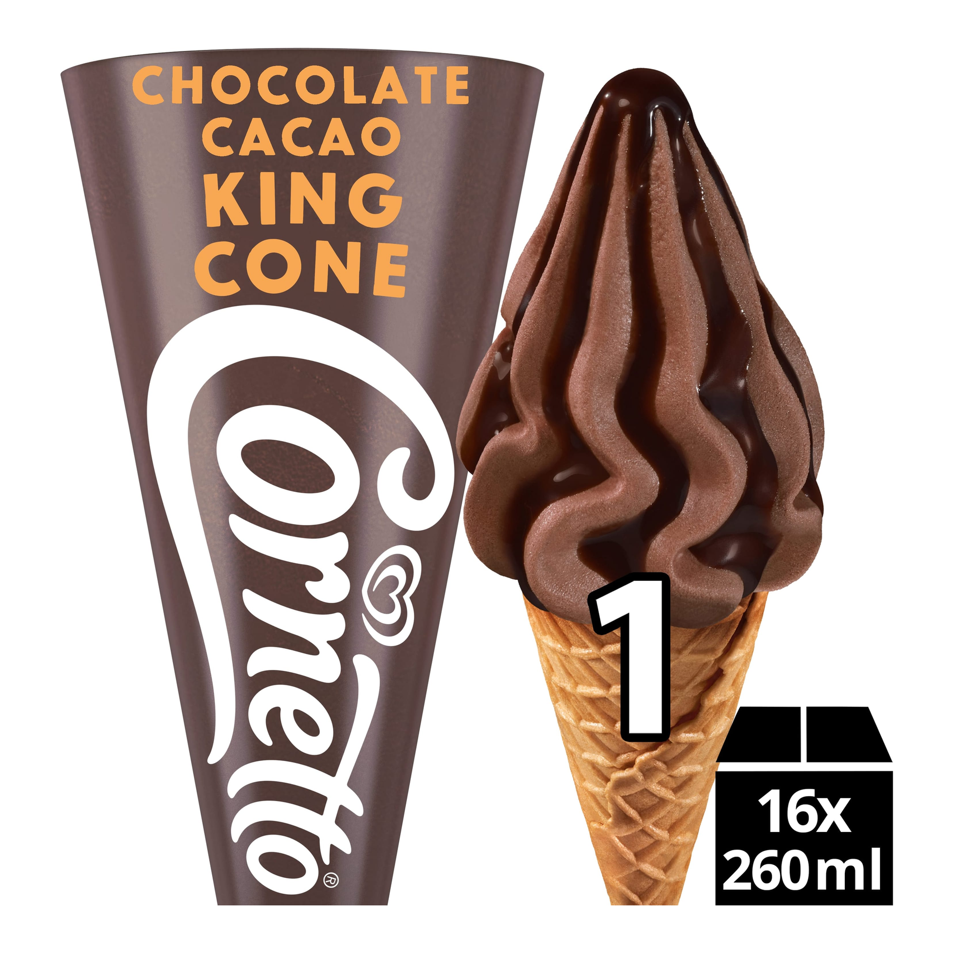 Ola Cornetto King Cone Schokolade (16x 260 ml)