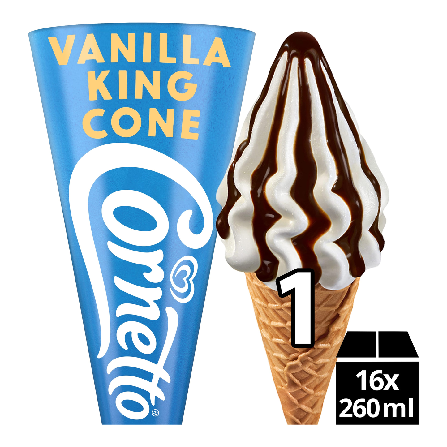 Ola Cornetto King Cone Vanille (16x 260 ml)