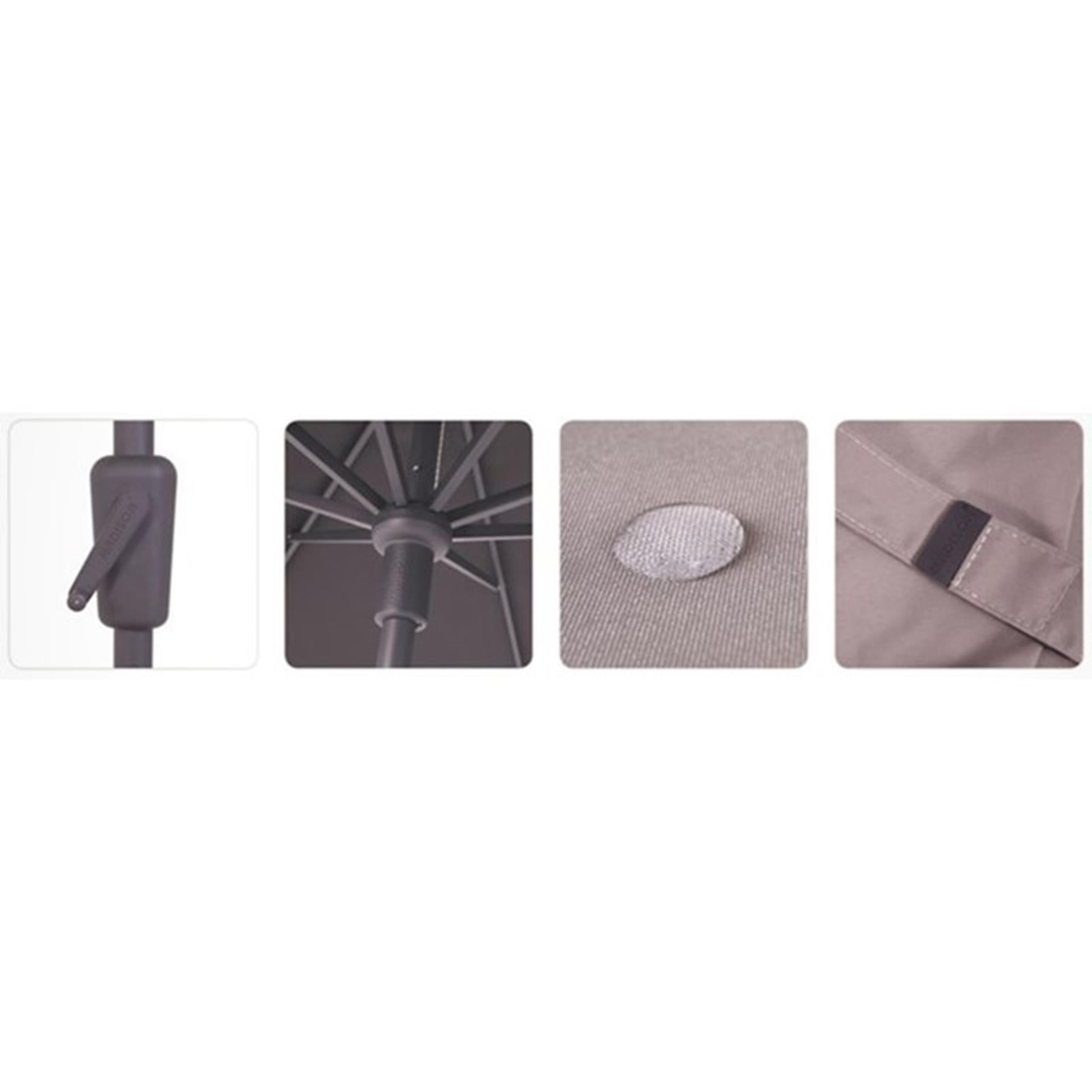 Madison Parasol Syros Luxusrunde 350 cm Grau