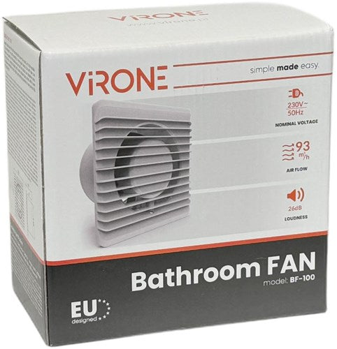 Orno Badezimmer – WC-Ventilator weiß 100 mm + Timer und Sensor – 8611020