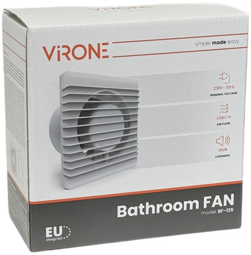 Orno Badezimmer – WC-Ventilator weiß 125 mm + Timer und Sensor – 8611070