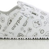 Oxypas Pantolette mit Band Bianca | weiß silber | Größe 38 - 00,154,182,38