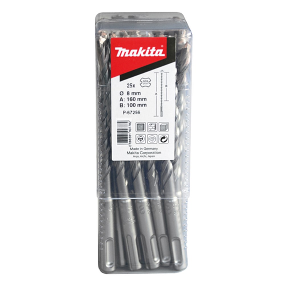 Makita-Zubehör p2s:sds-plus Bohrer 8 x 160 mm 10 Stück – B-46545-10