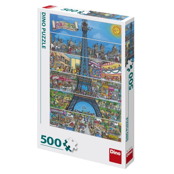 Puzzle -Cartoon des Eiffelturms in Paris 500 Stück