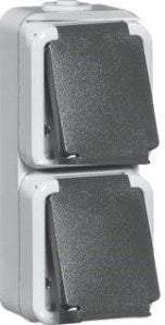 Peha swd Aufputzsteckdose Peha Doppel vertikal - 4657961