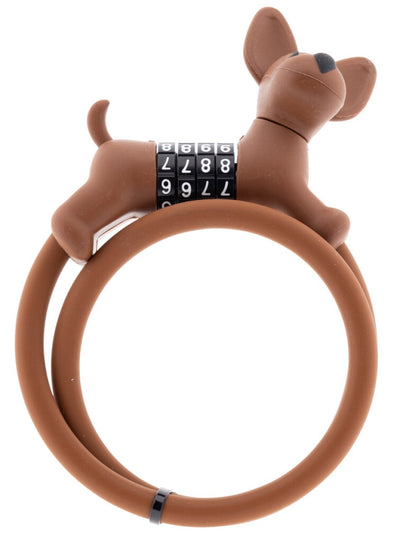 Pexkids Figur Kabelschloss braun Flappie der Wachhund Silikon