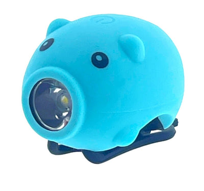 Pexkids Fahrradhupe Schwein mit LED-Lampe USB blau