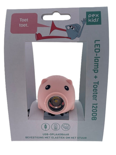 Pexkids LED-Lampe Schwein mit Horn, USB wiederaufladbar, rosa