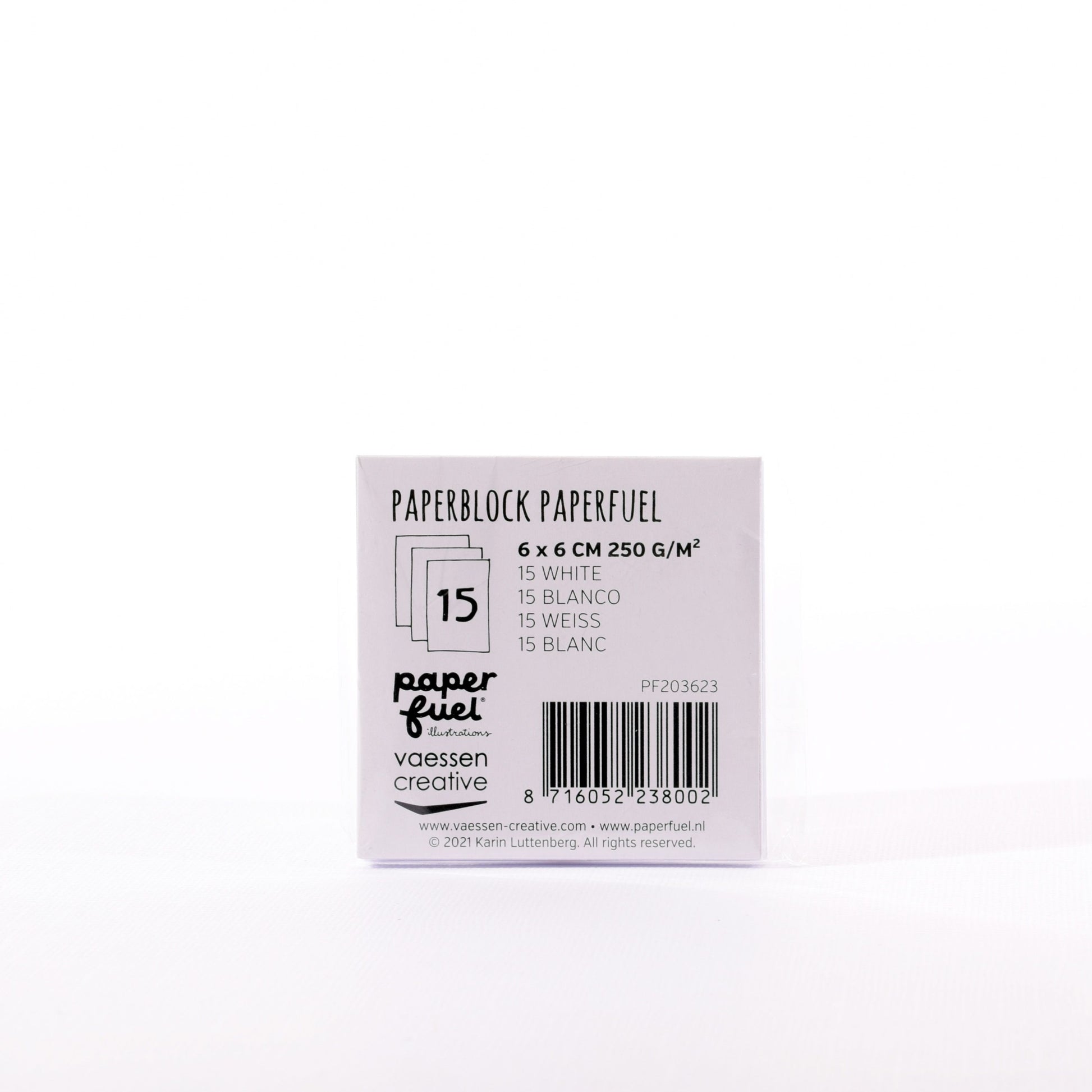 Paperfuel • Zeichenpapier 6x6cm 250gr weiß 15 Blatt