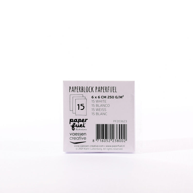 Paperfuel • Zeichenpapier 6x6cm 250gr weiß 15 Blatt