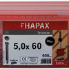 PGB-Europe – Hapax Hartholzschrauben 5 x 60 A2 (Set) Eimer – Hap020a00set060m