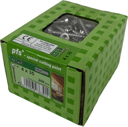 Pgb-europa pfs+ | Edelstahl-Spanplattenschraube Pfs+ VK-T ø 4,0x35 A2 – 200 Stück – Pfwvtva00004000353
