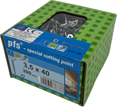 Pgb-europa pfs+ | spanplattenschraube pfs+ vzk-t ø 3,5x40 zn - pfwvtv001003500403
