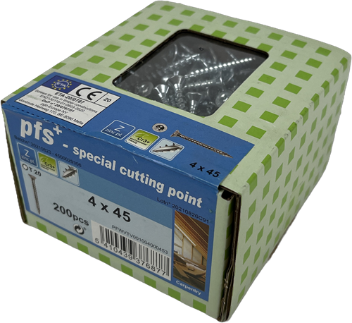 Pgb-europa pfs+ | Spanplattenschraube PFS+ VZK-T ø 4,0x45 ZN - 200 Stück - PFWVTV001004000453