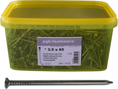 Pgb-europa pgb-befestigungen | Nagel Flachkopf D.1151b ø 2,70x50 (Eimer) 000npk00000270050m