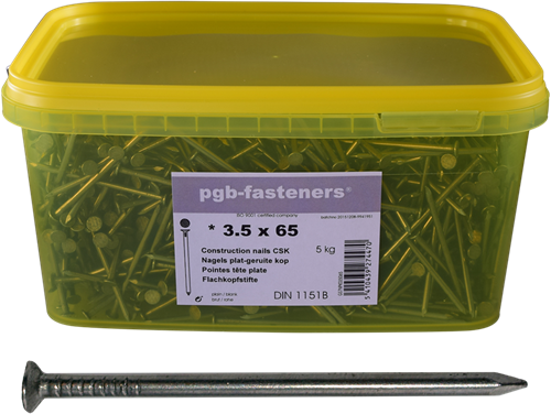 Pgb-europa pgb-befestigungen | Nagel Flachkopf D.1151b ø 3,50x80 (Eimer) 000npk00000350080m