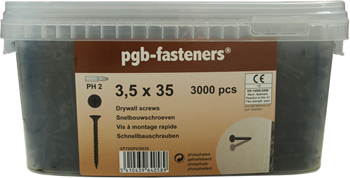 Pgb-europa pgb-befestigungen | Schnellbau-Scr. 3,5x25 gefosf em 4000 | 4000 Stück gp70gp035025