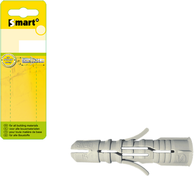 Pgb-europa smart | Nylondübel mit Brett ø 10x50 grau | 25 Stück sm00bpn00100050gh