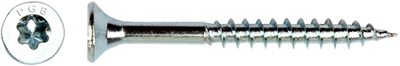 PGB-Fasteners Spanplattenschraube VZK-T Teilgewindeschneidspitze Senkkopf ø6,0x120 ZN TX30 | 100 Stück | pgwvtg001006001202