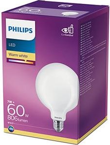Philips LED-Globus G120 E27 7-60W Filament 2700K matt - LED3826