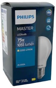 Philips LED GLS E27 7,2-75W Filament matt dimtone - LED3793