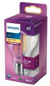 Philips LED GLS E27 7-60W 2700K Filament klar Blister – 5102519
