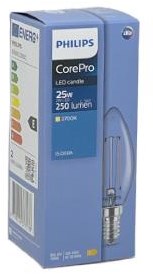 Philips LED-Kerze E14 2-25W 2700K Filament klar - LED3713