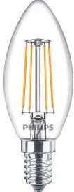 Philips LED-Kerze E14 4,3–40 W, 2700 K Filament, klare Blisterpackung – 5100306