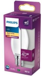 Philips LED-Kerze E14 4,3-40W 2700K Filament matt Blister – 5100307