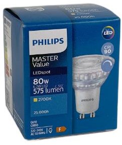 Philips LED-Spot GU10 6,2-80 W 2700 K dimmbar – led3452