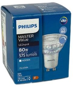 Philips LED-Spot gu10 6,2-80 W 4000 K dimmbar – led3454