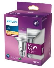 Philips LED-Spot R80 E27 4-60 W 2700 K Blister – 5103342