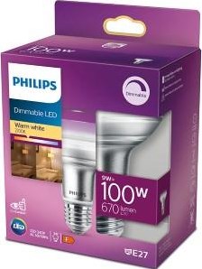 Philips LED-Spot R80 E27 9-100 W 2700 K dimmbar Blister – 5103360